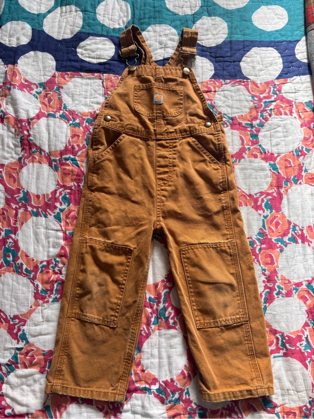 Carhartt Kids Tan/Brown Duck Canvas Overalls
